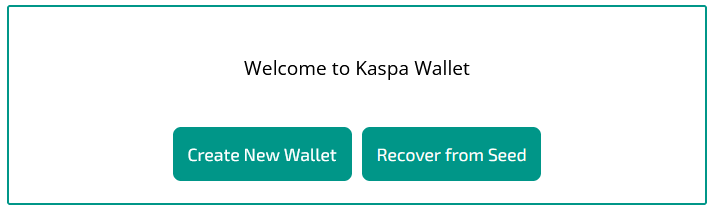 Step 1 create kaspa wallet