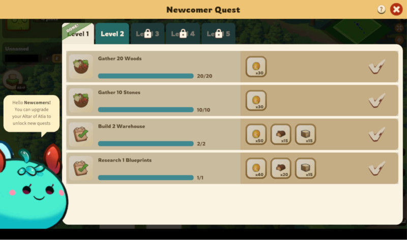Level 1 quests Axie Homeland