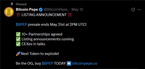 bitcoin pepe to end presale in 4 days