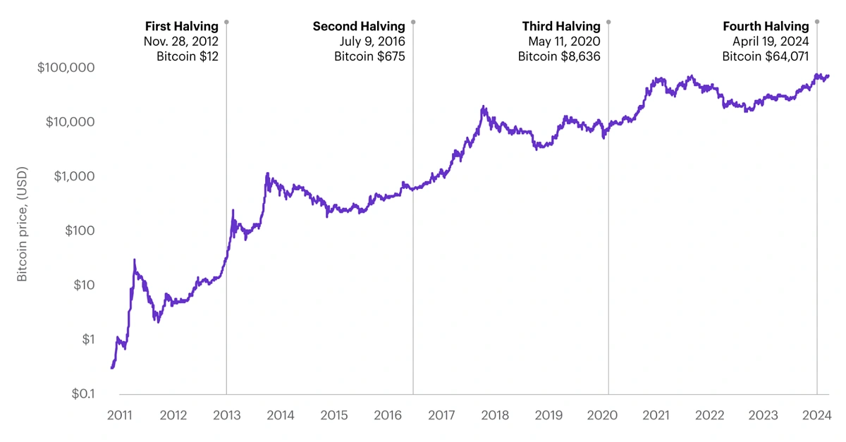Bicoin halving and price movements