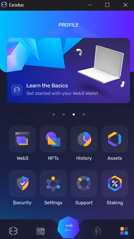 exodus wallet setup