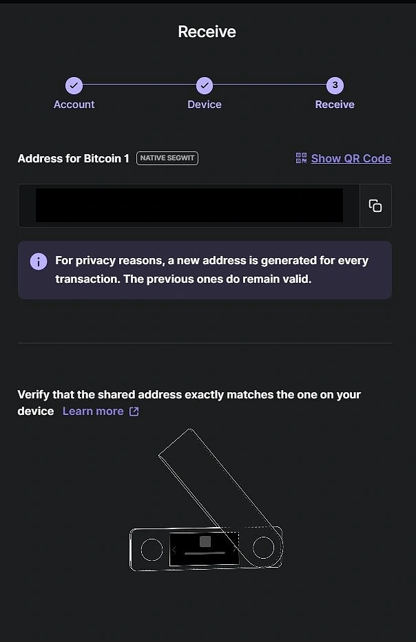 ledger bitcoin address