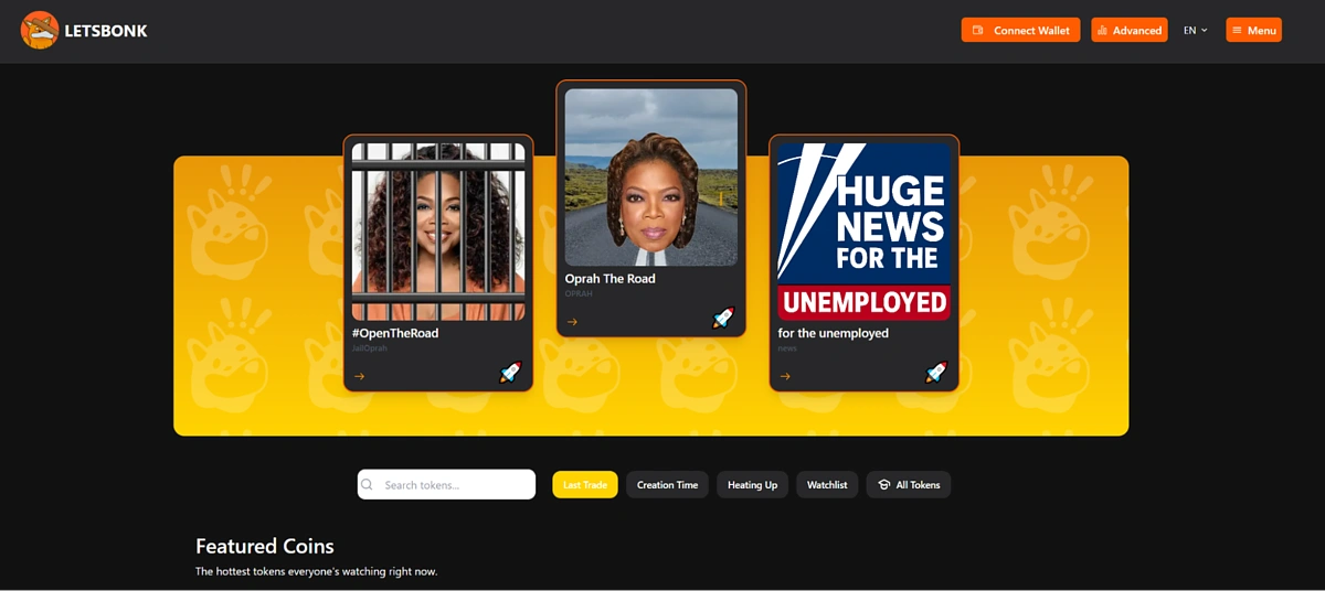 letsbonk homepage