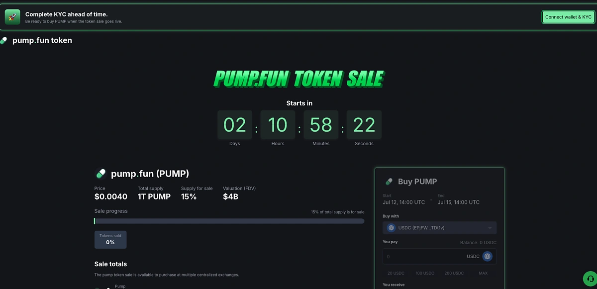 pump presale page