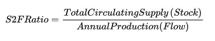 stock2flow ratio formula