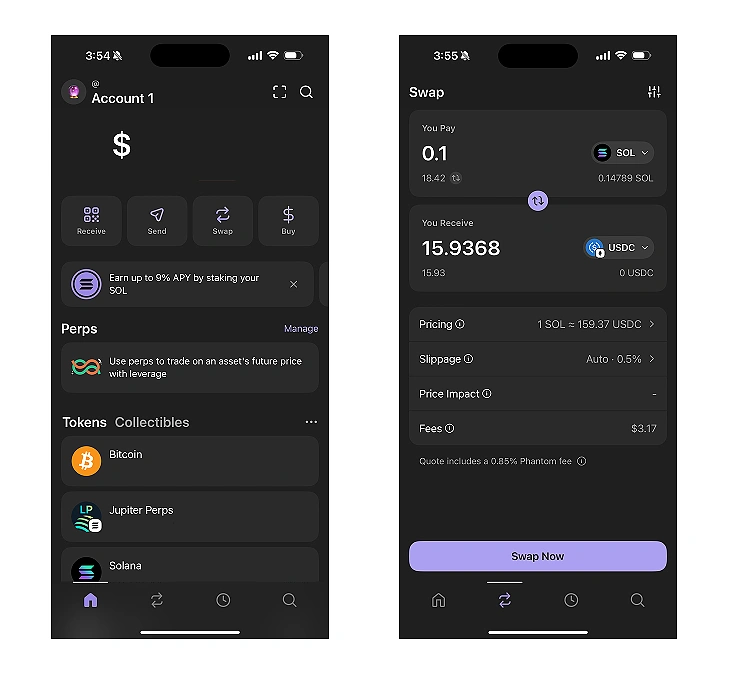 Swap on Phantom