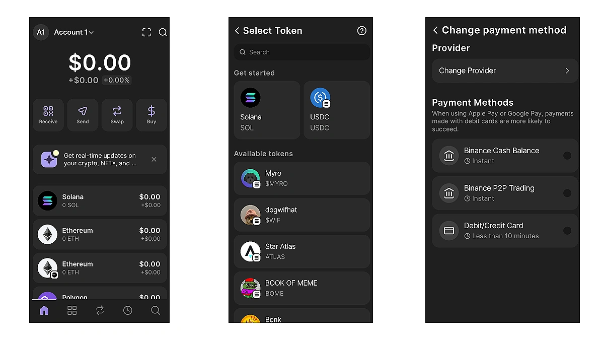 Buy crypto on Phantom Wallet