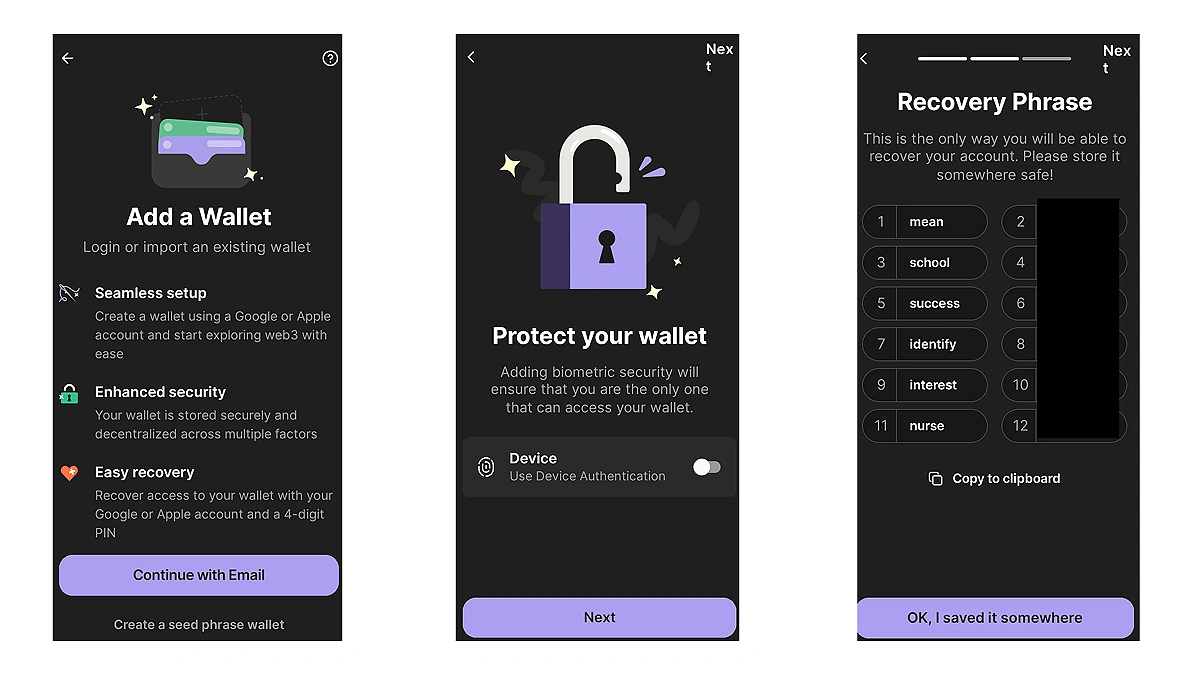 Create wallet Passphrase Phantom
