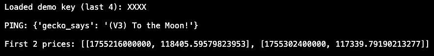 Test the API Connection | Expected Results