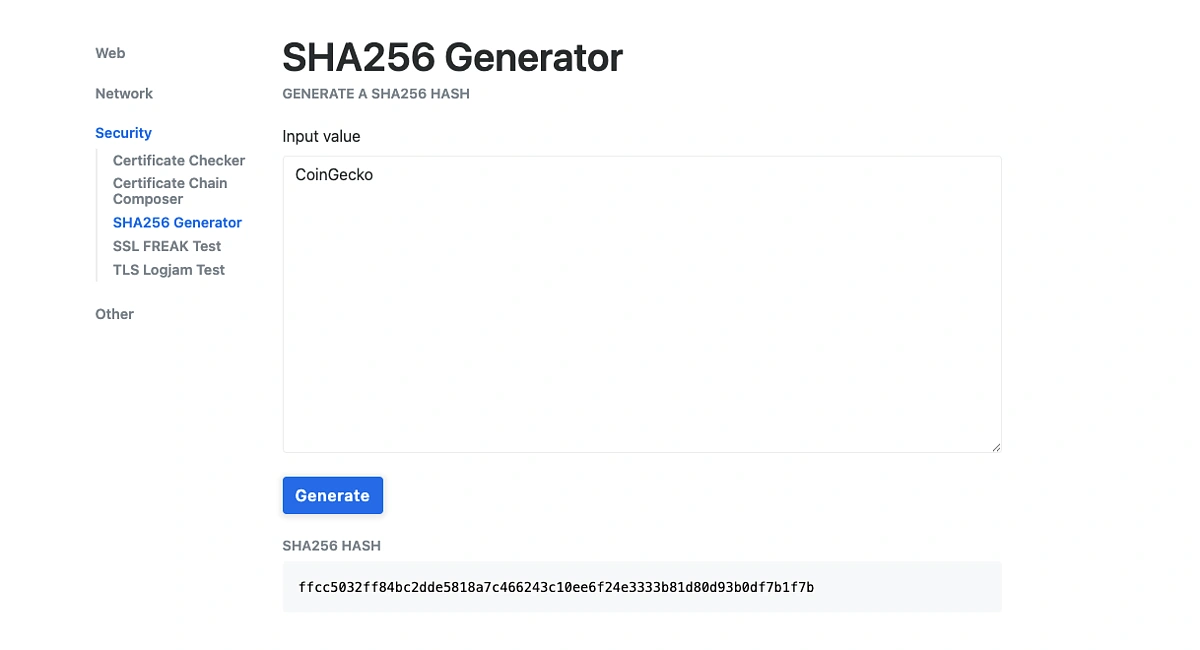 sha-256 generator
