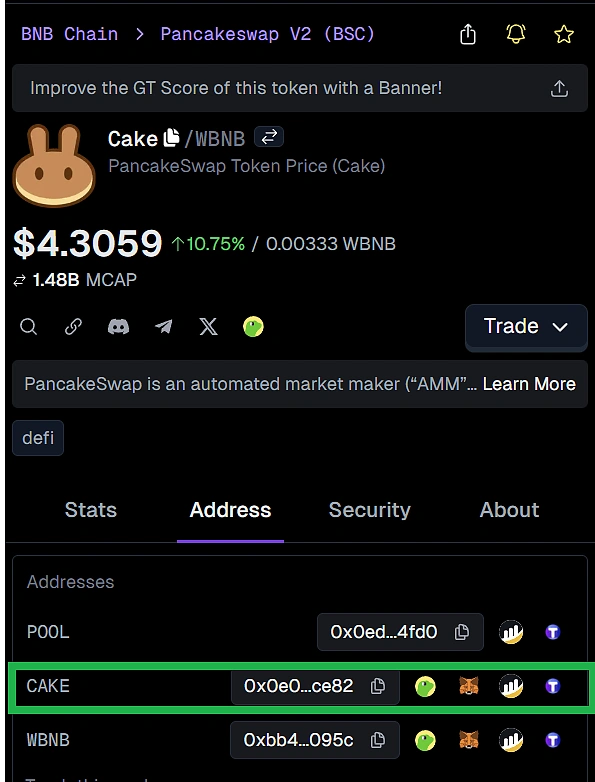 How to find Token Contract Address on GeckoTerminal
