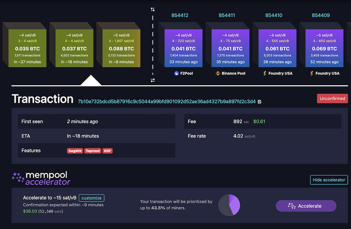 mempool accelerator prompt